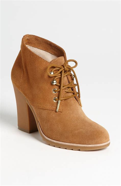 michael michael kors elliot suede lace up ankle boots|Michael Kors low heel boots.